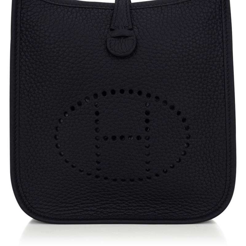 Mini Evelyne TPM Bag Black Clemence Leather with Palladium Hardware