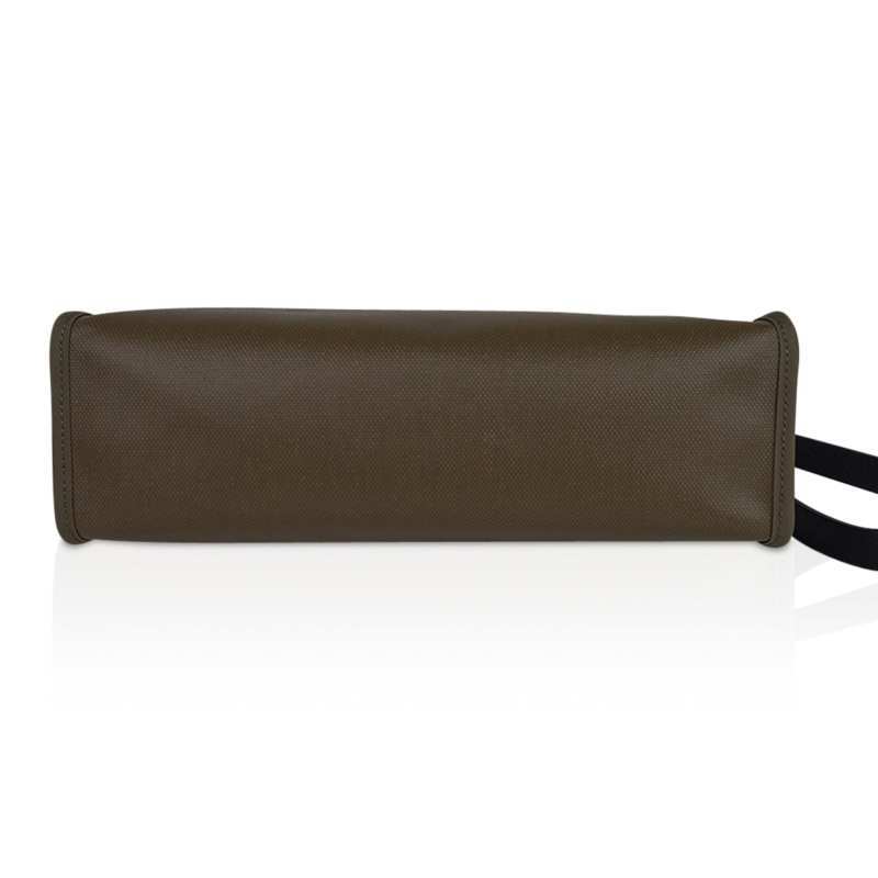 Herbag Zip 31 Bag Retourne Khaki Berline & Black Leather with Palladium Hardware