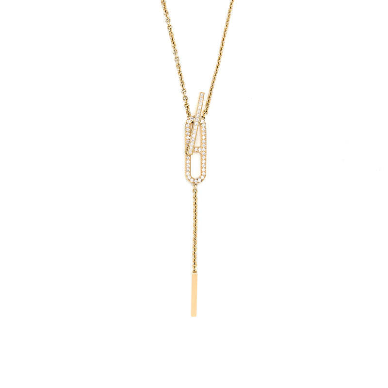 EVER CHAINE D’ANCRE LARIAT NECKLACE GOLD WITH DIAMONDS