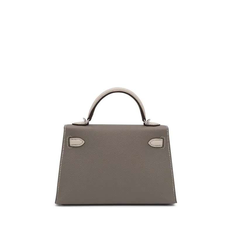 Herthtmes Gris Asphalt and Nata Epsom HSS Mini Kelly II 20 Palladium Hardware