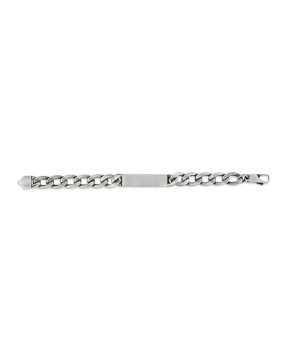 Sterling Silver Turquoise Enamel Logo ID Bracelet