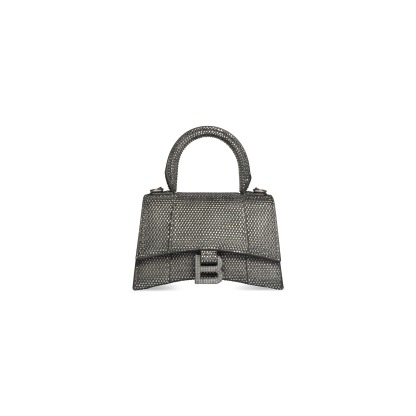 Women's Hourglass Xs Handbag With Rhinestones in Grey