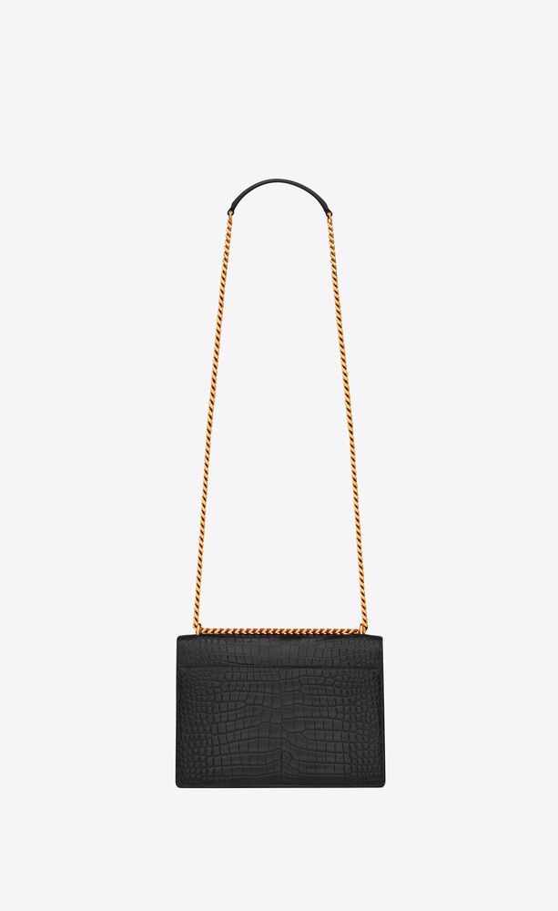 SUNSET MEDIUM IN CROCODILE-EMBOSSED LEATHER