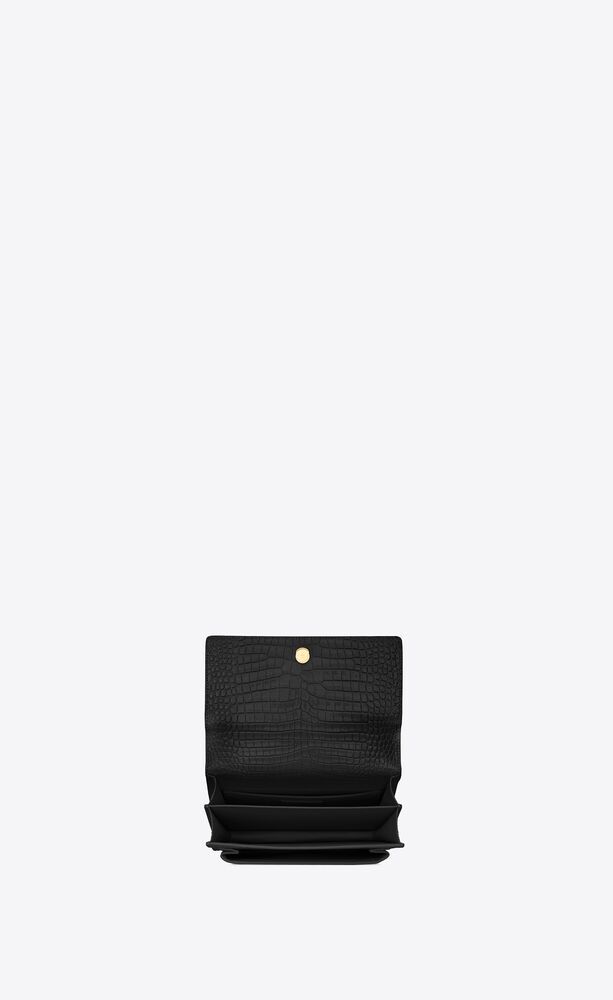 SUNSET MEDIUM IN CROCODILE-EMBOSSED LEATHER