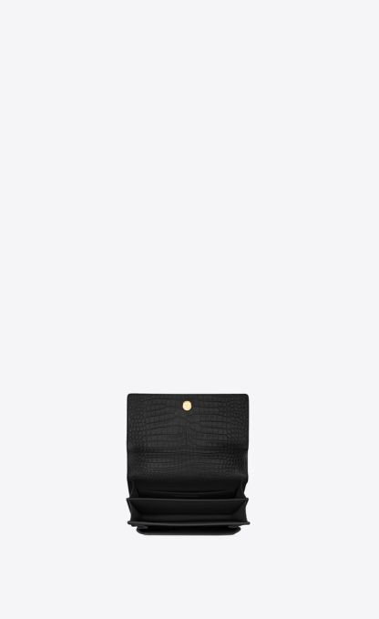 SUNSET MEDIUM IN CROCODILE-EMBOSSED LEATHER