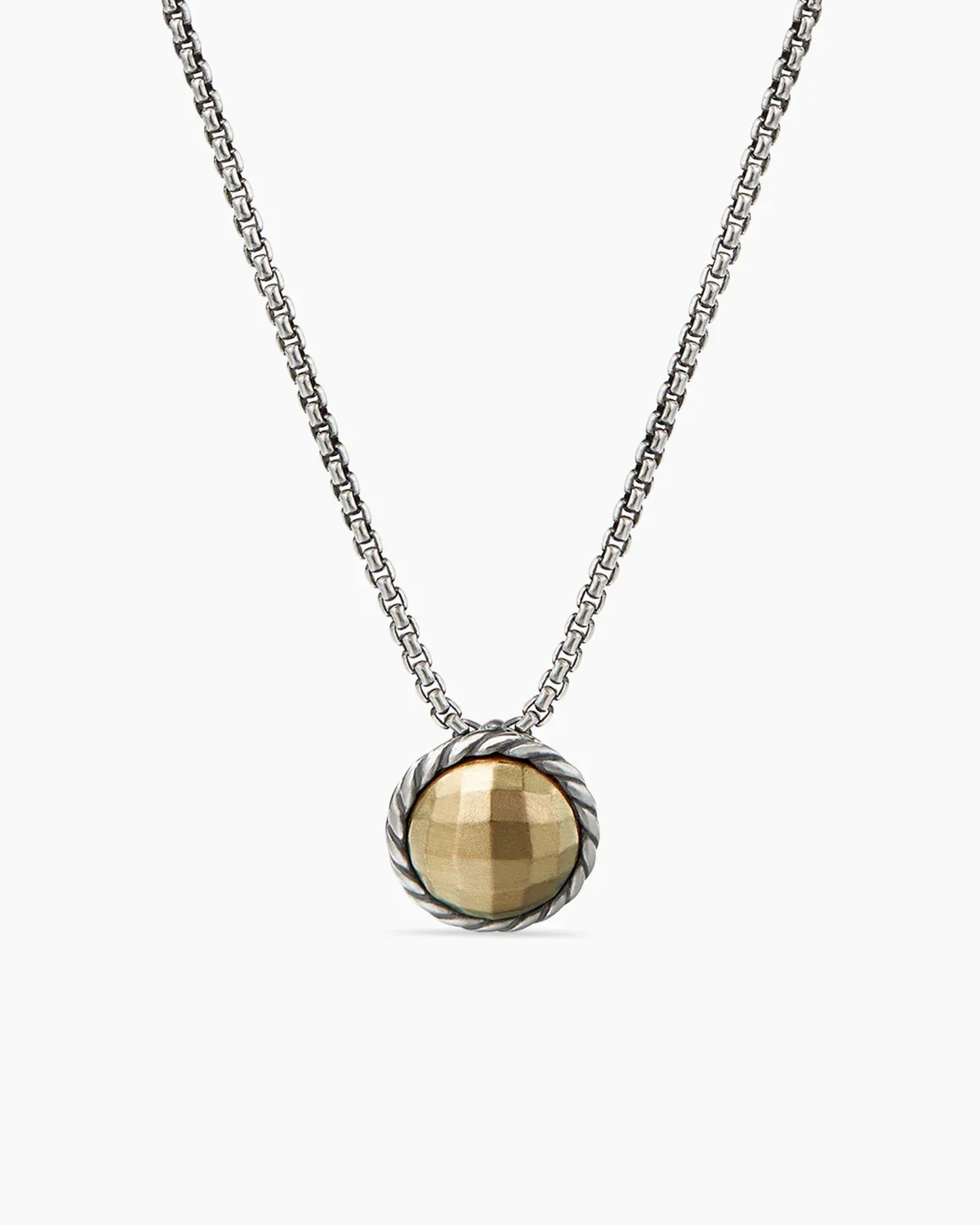 Petite Chatelaine® Necklace Sterling Silver with 18K Yellow Gold Dome, 10mm