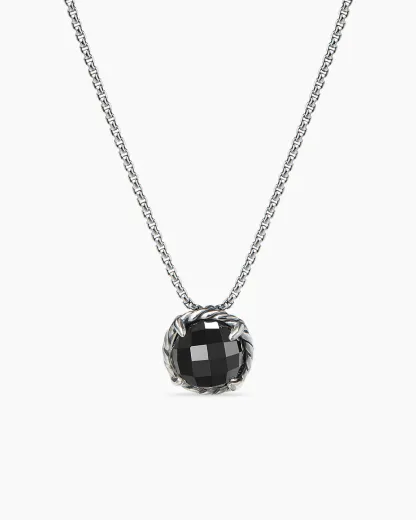 Petite Chatelaine庐 Necklace Sterling Silver with 18K Yellow Gold Dome, 10mm