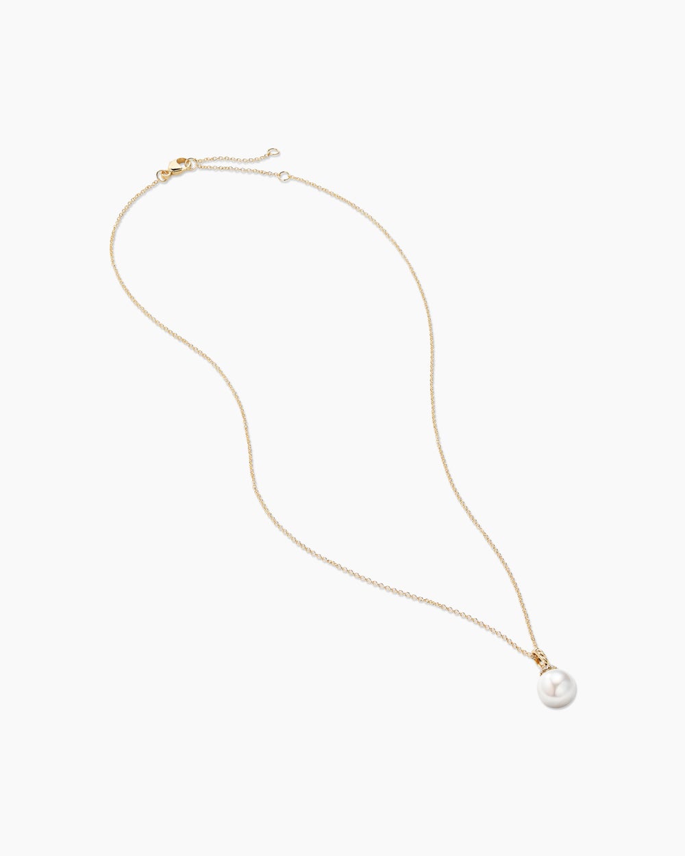 Solari Pendant Necklace 18K Yellow Gold with Pearl and Diamonds, 8mm