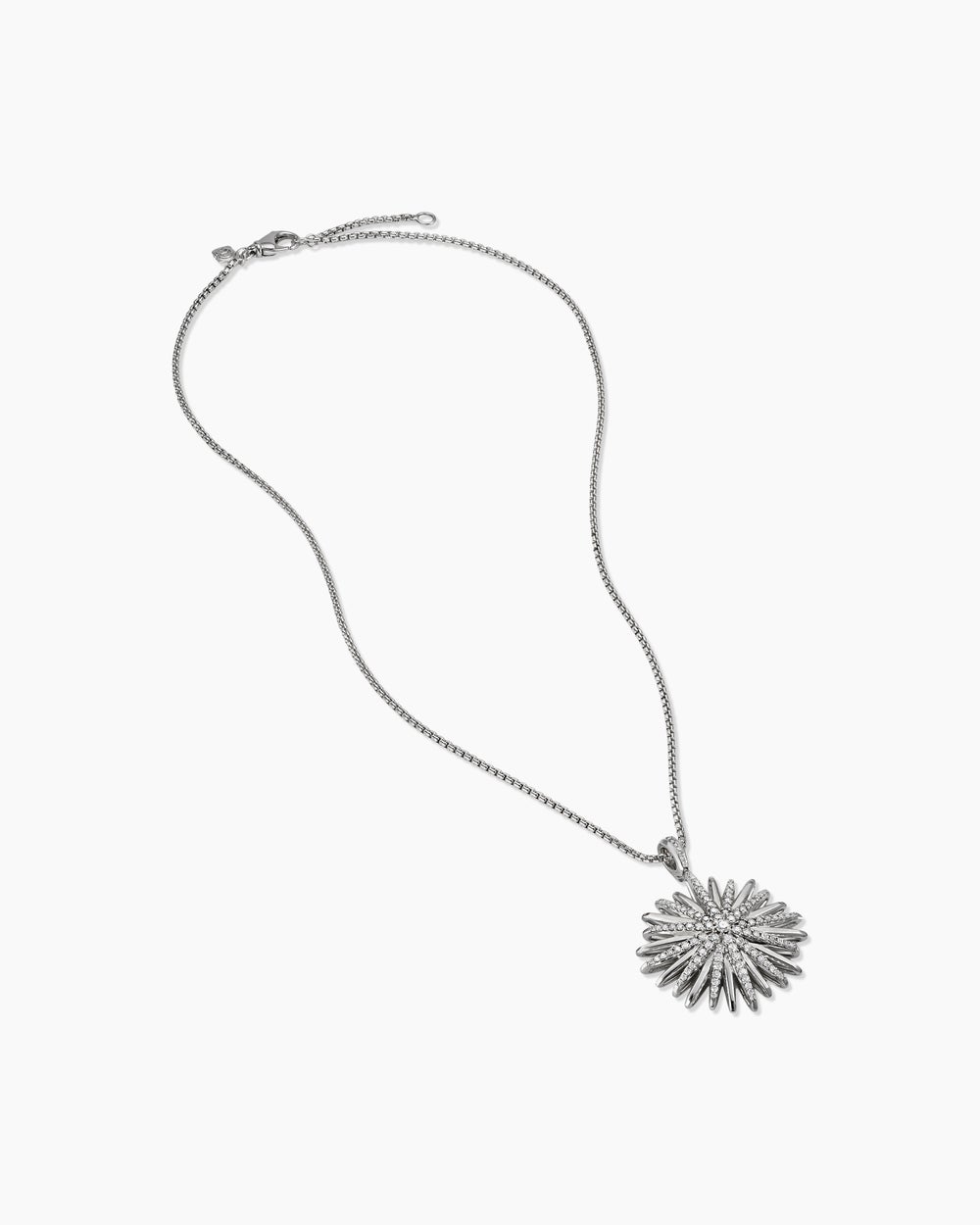 Starburst Pendant Sterling Silver with Diamonds, 32mm
