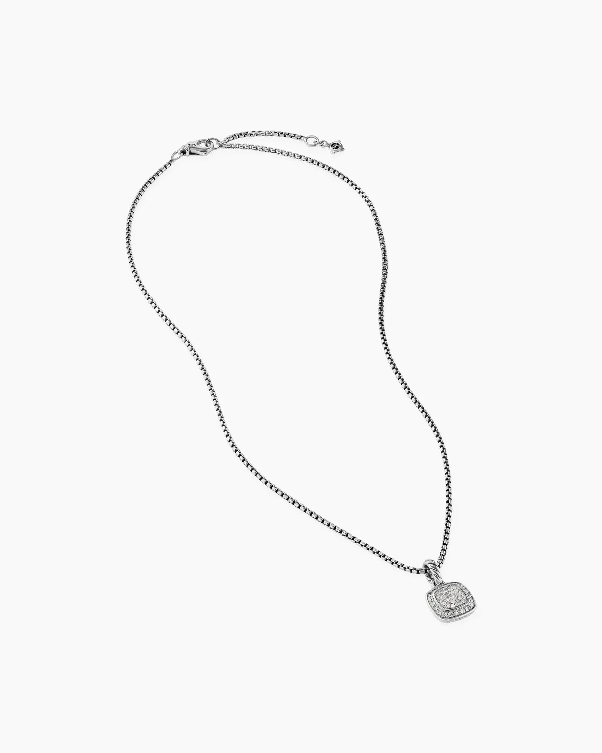 Petite Albion庐 Pendant Necklace Sterling Silver with Pav茅 Diamonds, 7mm