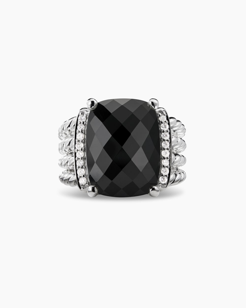 Wheaton庐 Ring Sterling Silver with Black Onyx and Diamonds, 16mm