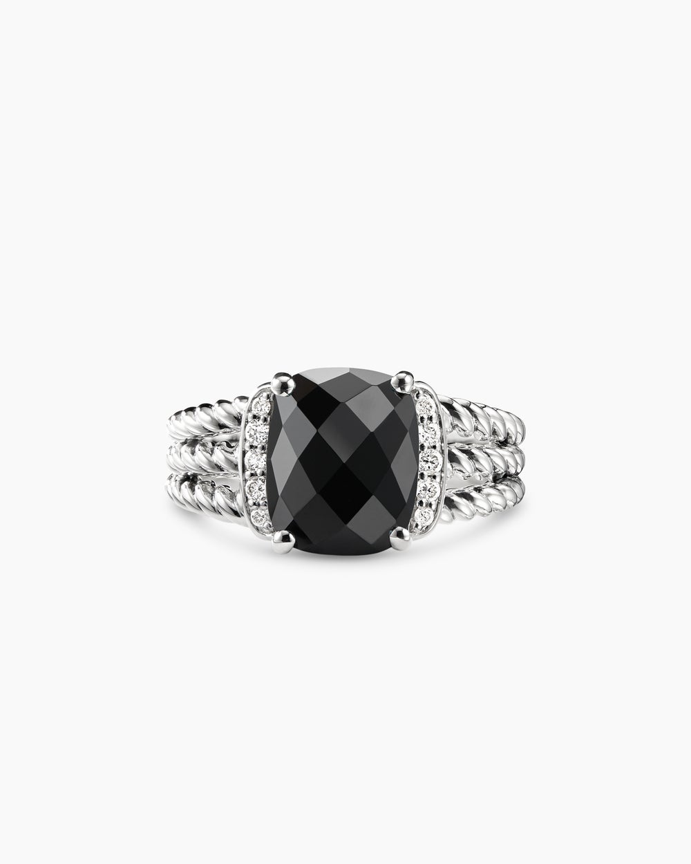 Petite Wheaton庐 Sterling Silver with Black Onyx and Diamonds, 10mm
