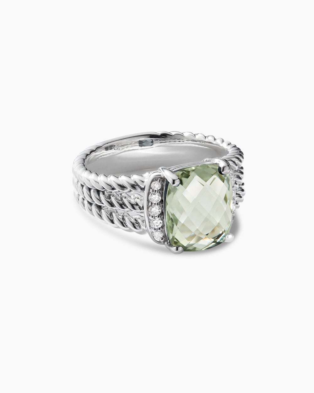 Petite Wheaton庐 Sterling Silver with Prasiolite and Diamonds, 10mm