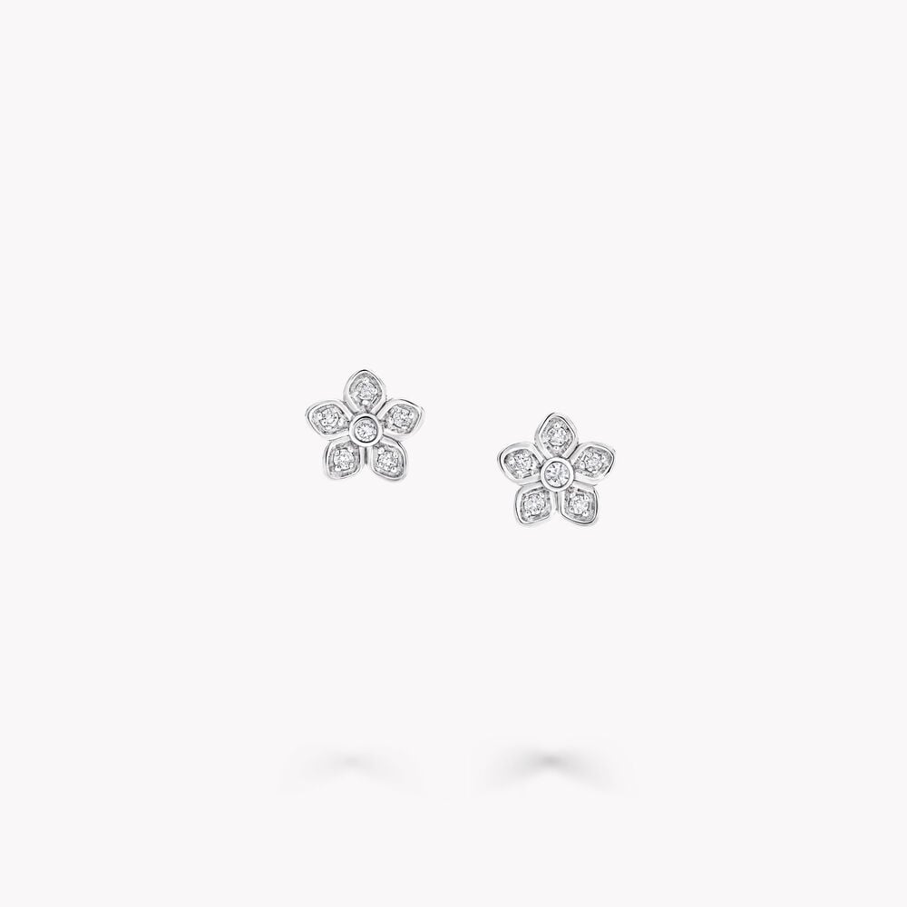GRAFF  White Gold and Diamond Wild Flower Stud Earrings