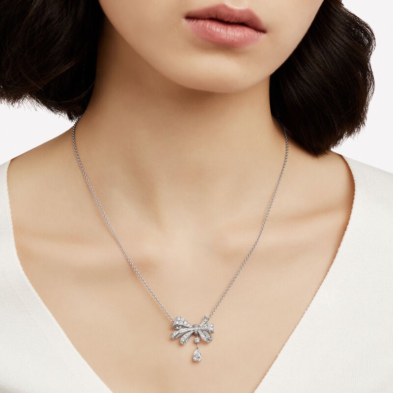 Tilda's Bow Classic Diamond Drop Pendant