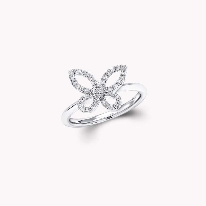 Mini Butterfly Silhouette Diamond Ring