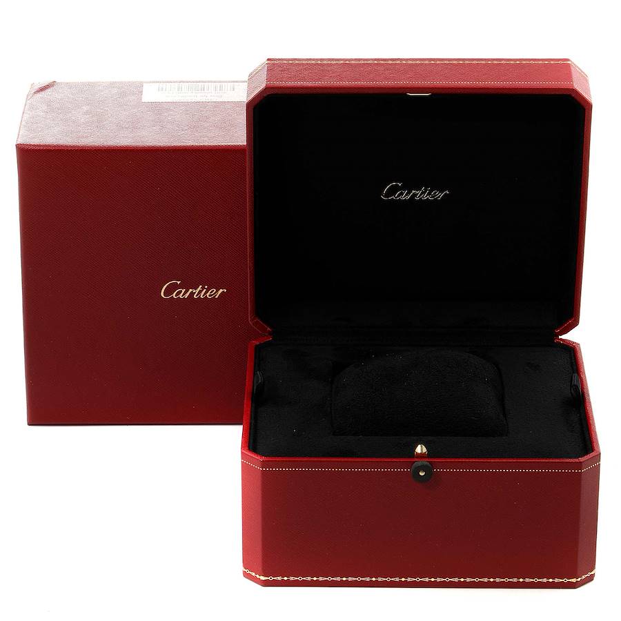 Cartier Calibre Diver Black Rubber Strap Steel Mens Watch