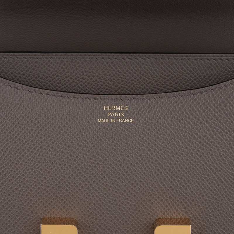 Mini Constance 18 Bag Etain Epsom Leather with Gold Hardware
