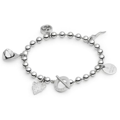 BRACELET WITH GthtG PENDANTS SILVER INTERLOCKING