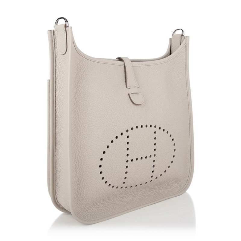 Evelyne PM Bag Beton Palladium Hardware Clemence Leather New w/Box