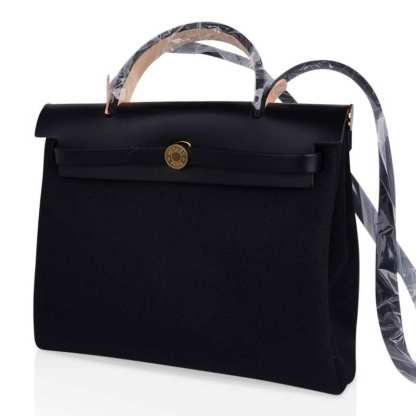 Herbag Zip Black on Black 31 Officier Canvas / Vache Hunter Leather