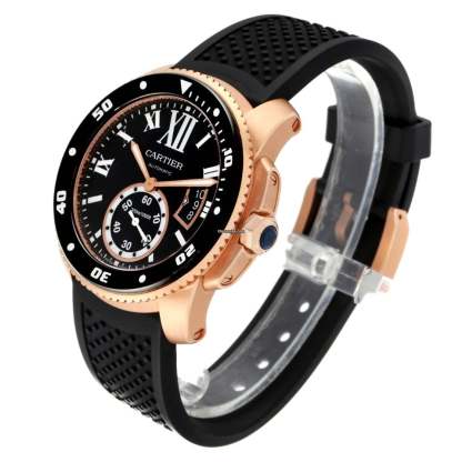 Cartier Calibre Rose Gold Black Dial Automatic Mens Watch