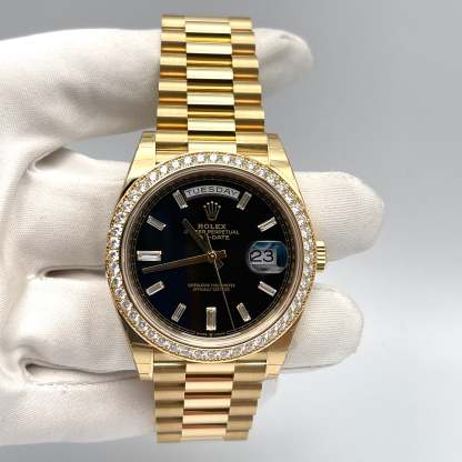 PRESIDENT DAY-DATE 36MM - BAGUETTE NOIR SMALL BEZEL
