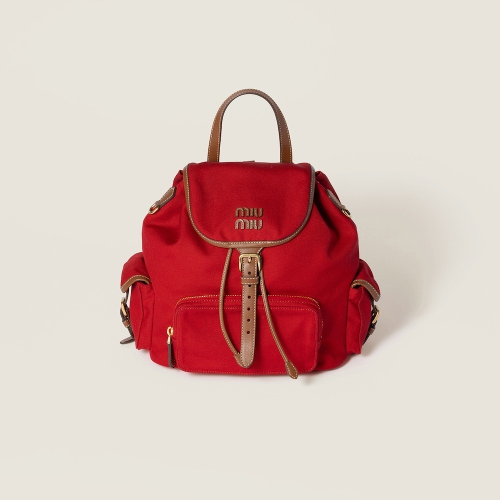Canvas and leather backpack