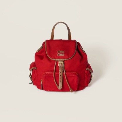 Canvas and leather backpack