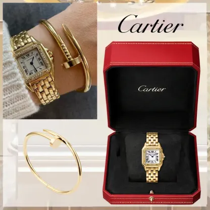 PANTHERE DE CARTIER WATCH MEDIUN MODEL & JUSTE UN CLOU BRACELET
