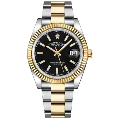 Datejust 41 Black Dial Fluted Bezel Watch