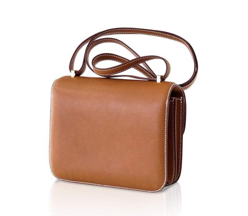 Constance Bag 18 Rare Fauve Barenia Leather Gold Hardware