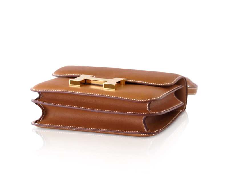 Constance Bag 18 Rare Fauve Barenia Leather Gold Hardware