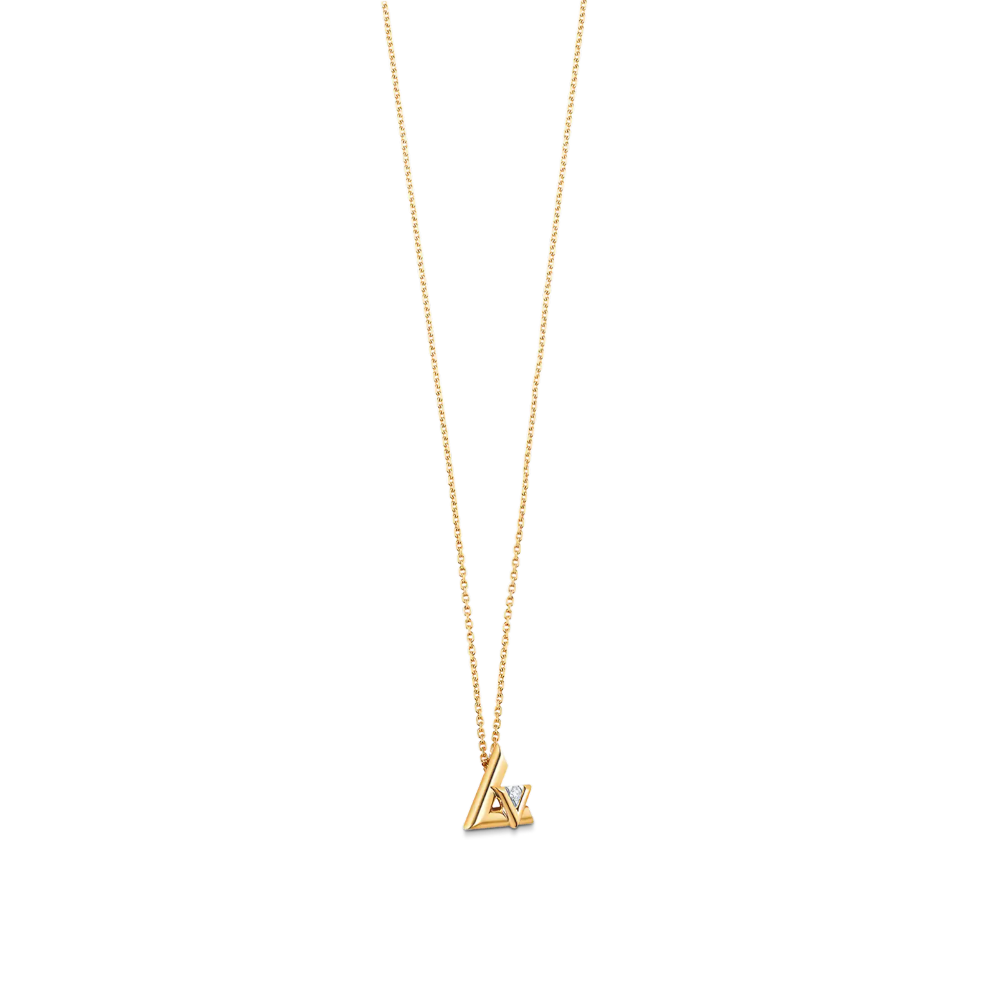 Volt One Small Pendant, Yellow Gold And Diamond