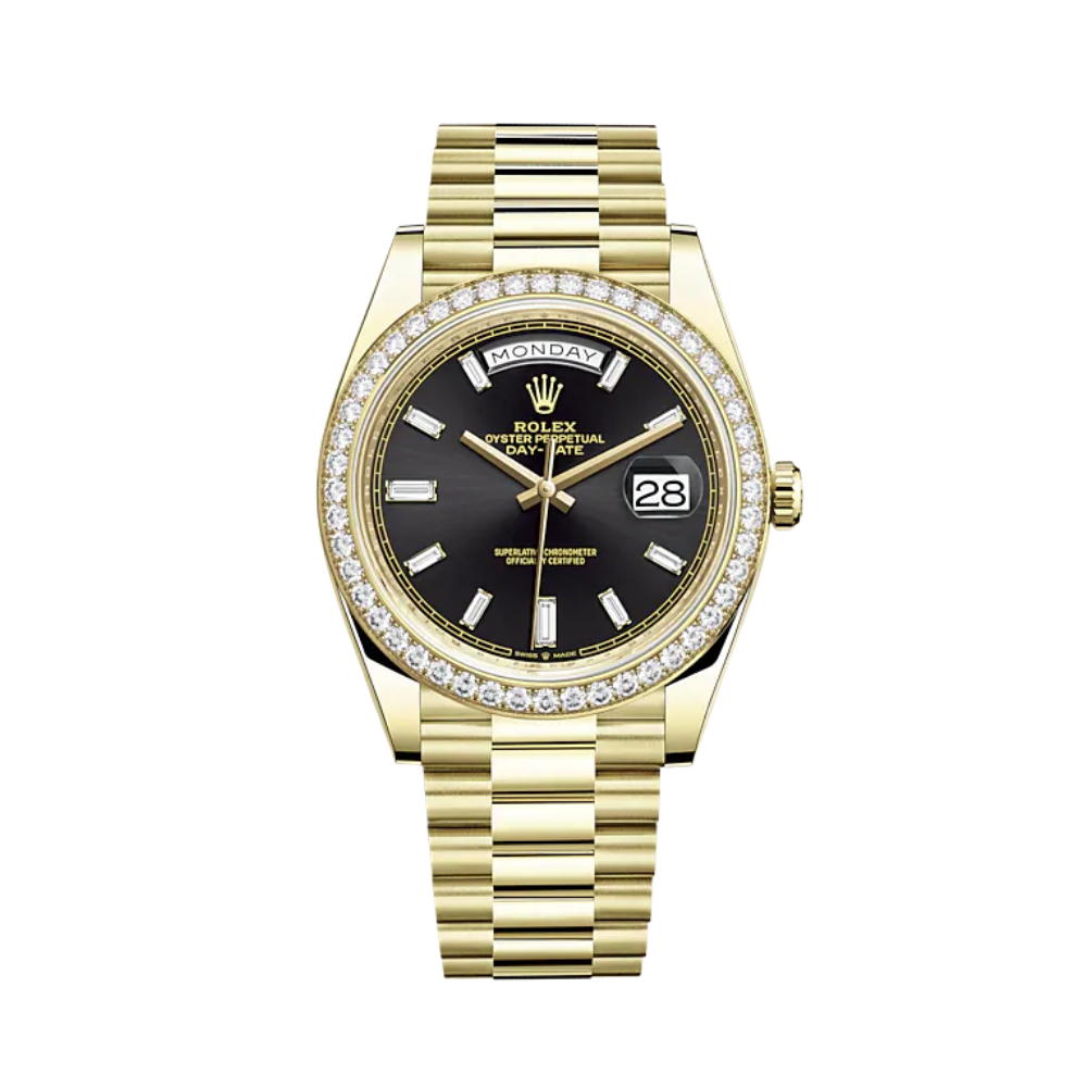 PRESIDENT DAY-DATE 36MM - BAGUETTE NOIR SMALL BEZEL