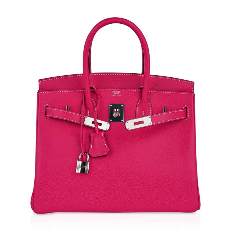 Birkin 30 Bag Rose Tyrien Candy Epsom Limited Edition Palladium