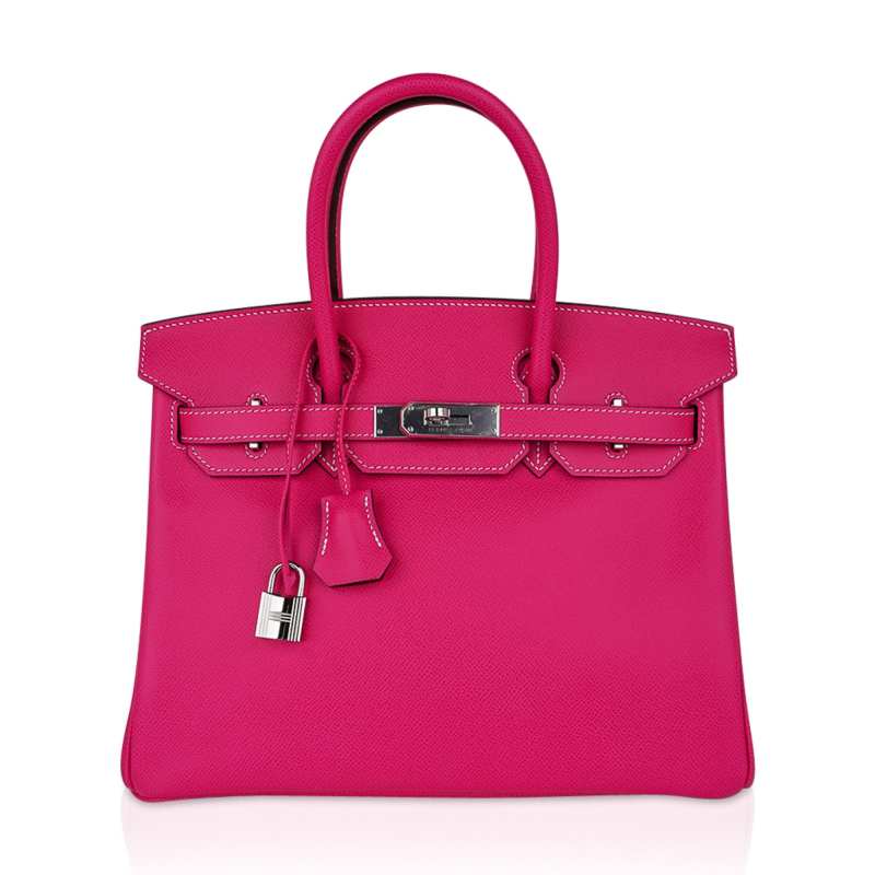 Birkin 30 Bag Rose Tyrien Candy Epsom Limited Edition Palladium