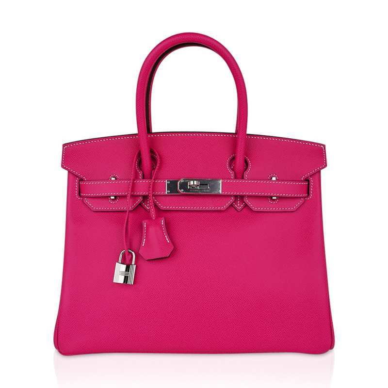 Birkin 30 Bag Rose Tyrien Candy Epsom Limited Edition Palladium