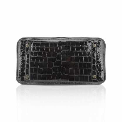 Birkin 30 Bag Graphite Niloticus Crocodile with Gold Hardware