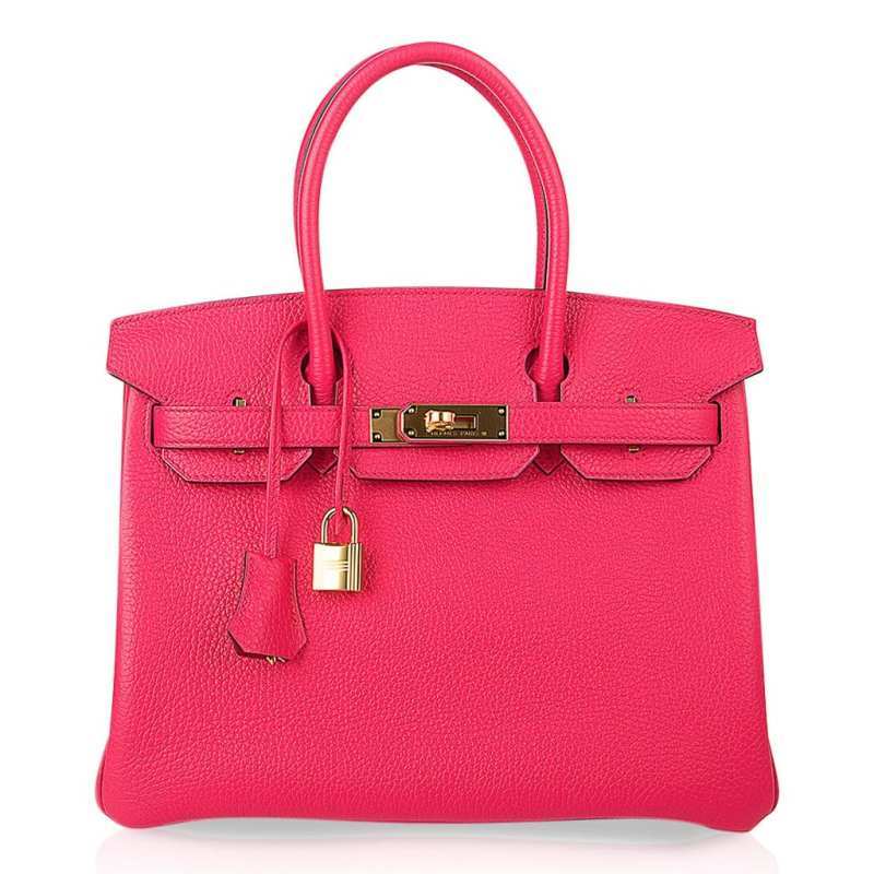 Birkin 30 Bag Rose Extreme Clemence Leather with Gold Hardware