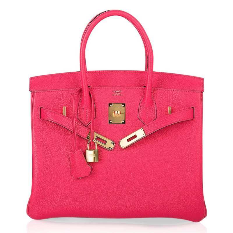 Birkin 30 Bag Rose Extreme Clemence Leather with Gold Hardware