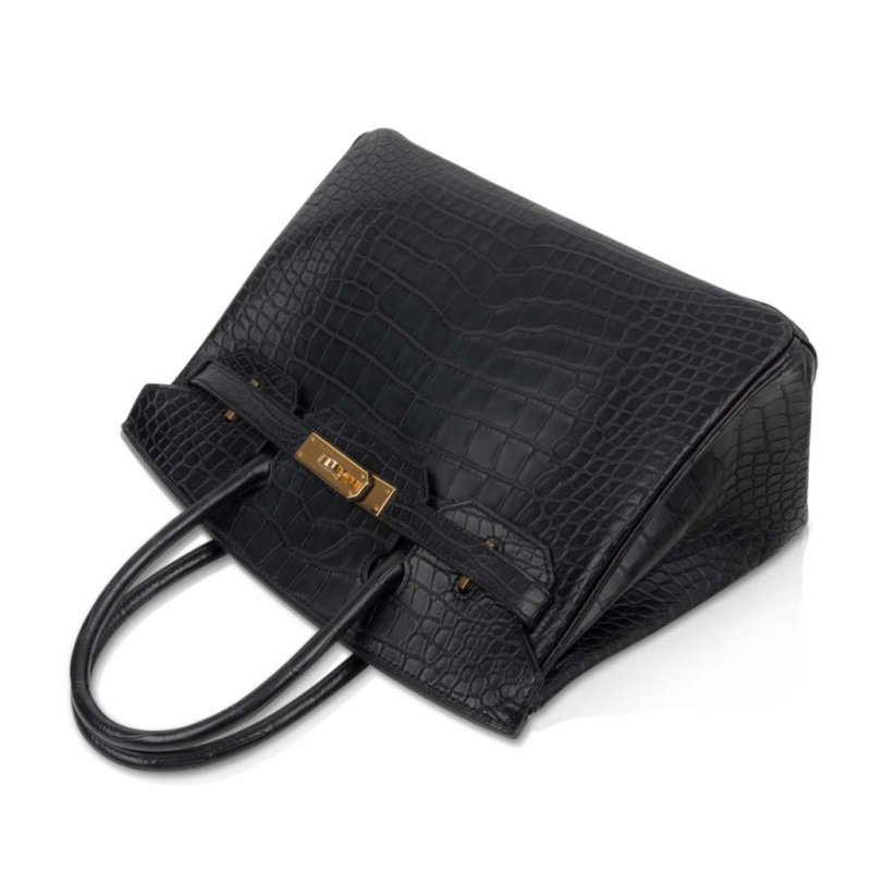 Hermes Birkin 30 Bag Black Matte Alligator Gold Hardware