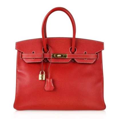 Birkin 35 Bag Rouge Casaque Candy Limited Edition Epsom Gold