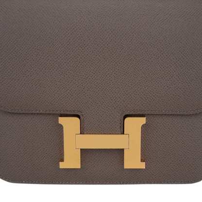 Mini Constance 18 Bag Etain Epsom Leather with Gold Hardware
