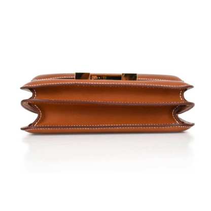 Constance Bag 18 Rare Fauve Barenia Leather Gold Hardware