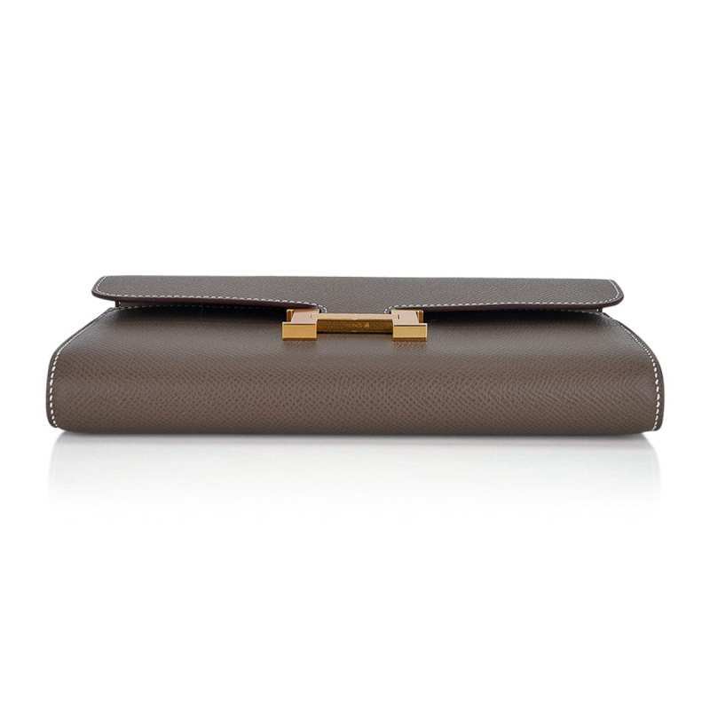 Constance Long To Go Wallet Etoupe Epsom with Gold Hardware