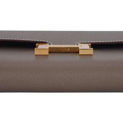 Constance Long To Go Wallet Etoupe Epsom with Gold Hardware