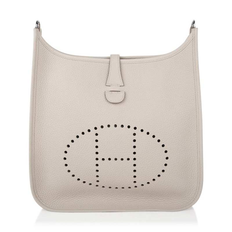 Evelyne PM Bag Beton Palladium Hardware Clemence Leather New w/Box