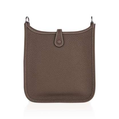 Mini Evelyne TPM Bag Etoupe Clemence Leather with Palladium Hardware