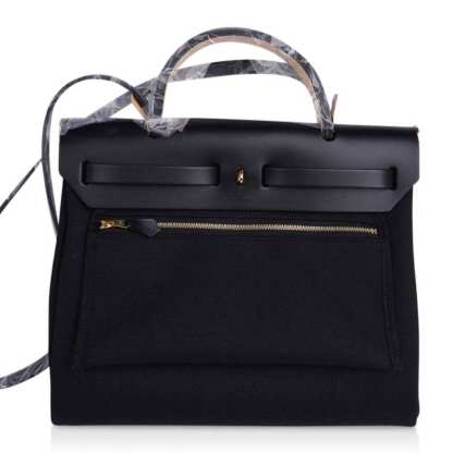Herbag Zip Black on Black 31 Officier Canvas / Vache Hunter Leather